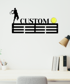 Custom Tennis Sport Medal Hanger Metal Sign 12 Rungs for medals & Ribbons, Show Team Spirit, metal sign, Tennis Player Gift for Him, Classic Styles, Never Go Out of Fashion